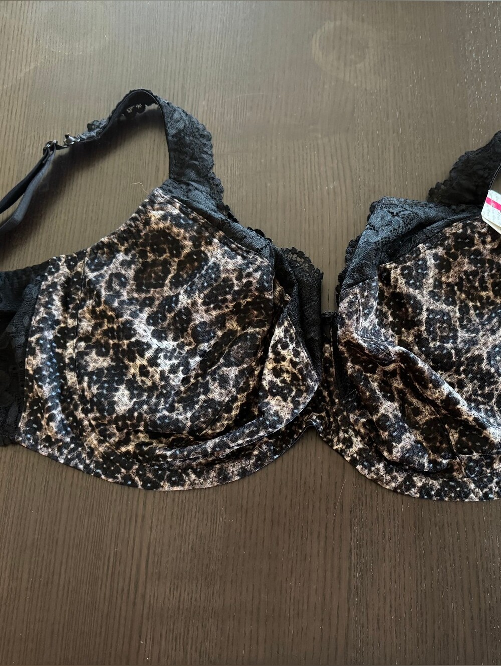 NWT Fit Fully Yours Serena Lace Underwire Bra 36J Black Leopard B2761